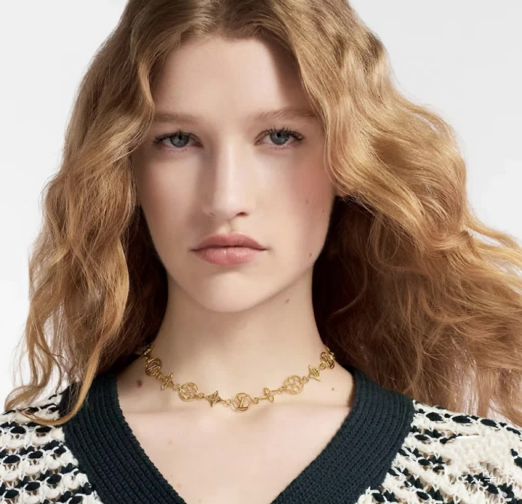 Louis Vuitton Gold-Plated Monogram Necklace